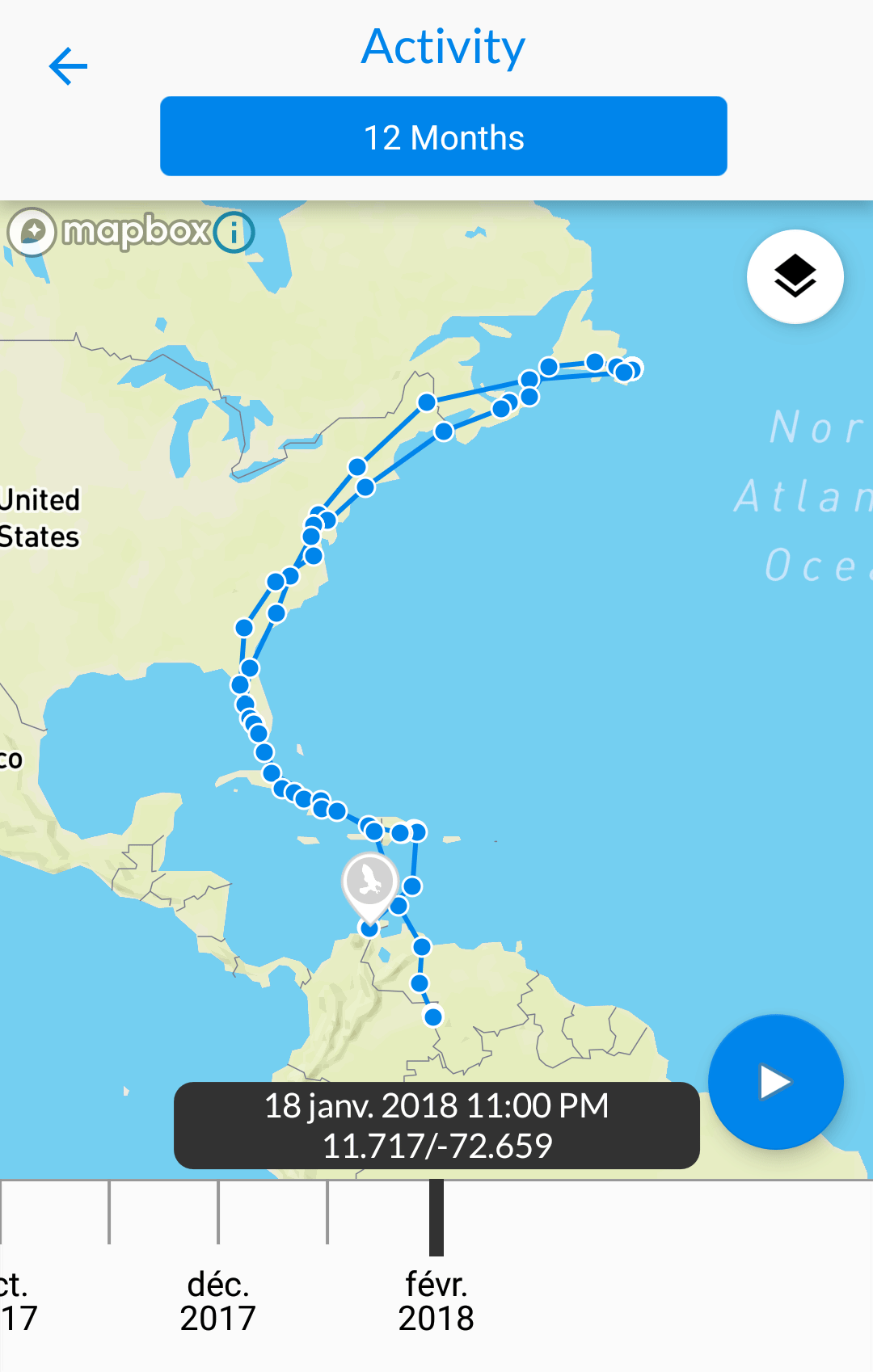 tracker shana trajet gps suivi