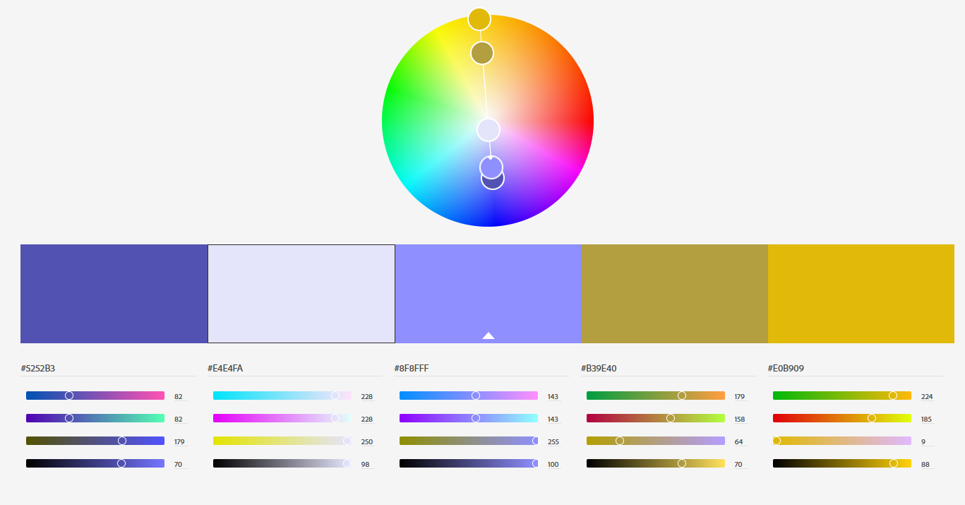 couleur adobe color complémentaire